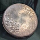 Vintage 11 5  Hammered Aluminum Tray With Floral Design