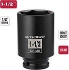 Mixpower 1 2 Inch Drive Deep Impact Socket 1-1 2 Inch Sae  Cr-mo  6pt axle Nut