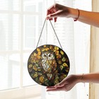Stained Glass Owl Bird Suncatcher  Stained Glass Window Hanging Decor