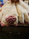 Large Vintage Hand Crocheted Purple And White Bed Doll Gorgeous
