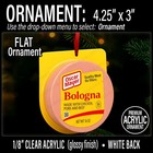 Oscar Mayer Bologna Acrylic Christmas Ornament Lunch Meat Sandwich Food Gift 192
