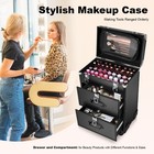 Professional Rolling Makeup Train Case Cosmetic Trolley Makeup Storage Organizer