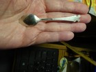 Antique Native American Indian  sterling Silver Turquoise Spoon  Crossed Arrows