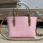 Cer24 Coach Mollie Tote Bag 25 In Signature Canvas With Charms Powder Pink