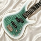 Green Burst Electric Bass Guitar 4 String Quilted Top Chrome Hardware Fast Ship
