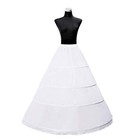 Zlqq Women s 4-hoop A-line Floor Length Crinoline Petticoat white one Size