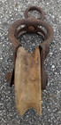 Antique Wood Wheel Pulley Metal Frame Barn Pulley Farm Tool Block Tackle