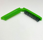 Pro 32 Vintage 70s Folding Hair Brush   Comb Green Usa Made Pocket Purse Travel 