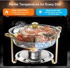 Set Buffet 4 Calentadores 6qt Acero Inoxidable Dorado Para Eventos Y Fiestas
