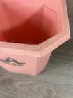 Vintage Mid Century Modern Plastic Love Birds Trash Can Waste Basket Design Gold