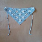 Crochet Lace Triangle Hair Scarf Wrap With Daisy Floral Design Bandana Hair Tie