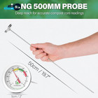 Compost Thermometer 20 Inch     Stainless Steel Soil Temperature Gauge With 2 Inch