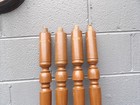 Old Set Of 4 Turned Solid Wood Furniture Legs Spindles 27  Vintage Painted Oak