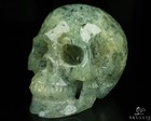 5 0  Prehnite Hand Carved Crystal Skull  Realistic  Crystal Healing