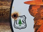 Vintage Smokey Bear Porcelain Sign Us Forest Service National Park Ranger Fire