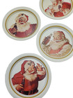 Vintage Coca Cola 3 5    Metal Coasters Christmas Santa Clause Lot Of 6 Retro