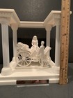 Just Married Wedding Cake Topper Bride   Groom W Carriage   Columns 9  White