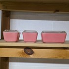 Vintage Pyrex Pink Refrigerator Set 501 501 502 503 W  Lids Used      At Pictures