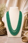 Green Emerald Beaded Necklace Multi Strand Gemstone Beads Statement Jewelry