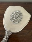 Vintage Victorian Style Hand Mirror Silver And Satin Floral Ornate Vanity 13   