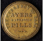 1862 Ayer s Cathartic Pills Long Arrows 3   Encased Postage Washington Stamp Vf