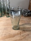 Vintage Coca-cola Glass Green Dimpled 16 Ounce Coke 6in