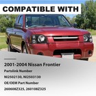 For 01 04 Nissan Frontier Headlamp Black Housing Amber Reflector Halogen
