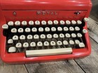 All Red - Vintage Royal Quiet Deluxe Typewriter In Travel Case  Royal Mcbee Corp