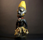 African Tribal Figure Wood Hand Carved Statue Sculpture Decor Art-g4873