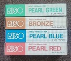 Riso Print Gocco Hi-mesh Ink 4 Rare Japanese Ink Pearl Red Blue Green   Bronze