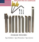 9pc 1 2  Shank Indexable Carbide Lathe Turning Insert Tool Holder Bit Se Suit Us