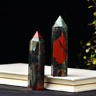 Natural African Bloodstone Healing Crystal Tower Point Reiki Obelisk Rock Decor