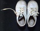 Poll Parrot 1950s Baby Shoes White Leather Lace Up High Top Original Box Vintage