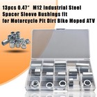 13pcs M12 Steel Spacer Sleeve Bushings For Motorcycle Atv Mini Bike