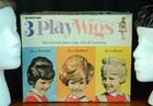 Vintage 1960s Norstar 3 Play Wigs Plastic With Box - Halloween Costume