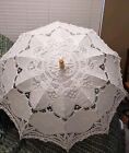Lace Linen Parasol Umbrella 30   Vintage Wedding Bridal Shower Party Decoration