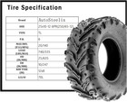 25x10-12 25x8-12 Atv Utv Tires 6ply 25x8x12 25x10x12 All Terrain Mud Tires Set 4