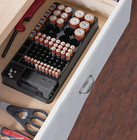 Battery Storage Organizer Holder With Tester - Battery Caddy Rack Case Box Holde