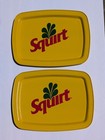 Vtg Squirt Metal Serving Trays Soda Pop Advert Restaurant 14 75 X 11  - Set Of 2
