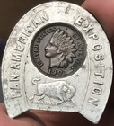 1901 Buffalo New York Pan American Exposition Encased Indian Cent Lucky Penny