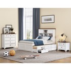 Solid Wood Bedroom Sets Captain Bed With Trundle   3 Drawers Bookcase Headboard