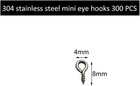 Small Screw Eye Pin  304  Stainless Steel 4mm X 8mm Eyelet Hook For Jewelry Tiny
