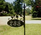 Address Yard Sign On 48  Steel Post With Reflective Numbers