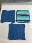 Set Of 3 Crochet Dishcloths   Washcloths - 100  Cotton  - New  
