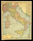 Antique Italy Map Wall Art Old Original Sicily Sardinia Corsica Rome