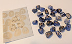 Sodalite Elder Futhark Rune Stones 25 Pc Set Gold Engraved Norse Viking   Guide