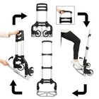 Karl Home Aluminum Folding Dolly Hand Truck 165lb Capacity Adjustable Cart Black