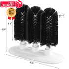 New Star Foodservice Triple Brush Bar Glass 8x7x3 Inch  pack Of 1   Black