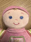 Fisher Price Pink Baby s First Doll Stuffed Plush Baby Rattle Security Lovey 10 