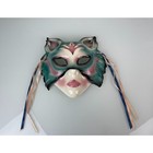 Vintage 1989 Clay Art Usa Made Ceramic Woman s Masquerade Animal Mask Ribbons